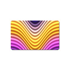 Wave Line Waveform Sound Orange Magnet (name Card) by Dutashop