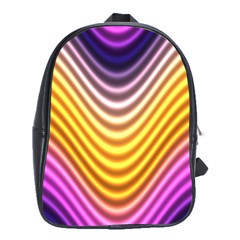 Wave Line Waveform Sound Orange School Bag (xl)