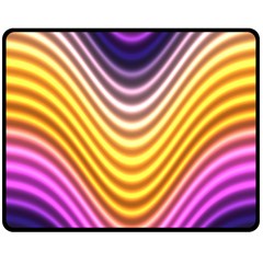 Wave Line Waveform Sound Orange Double Sided Fleece Blanket (medium) 