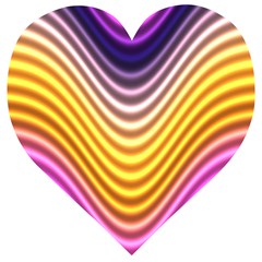 Wave Line Waveform Sound Orange Wooden Puzzle Heart by Dutashop