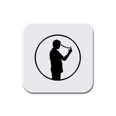 Mobile Phone Addiction Concept Drawing Rubber Square Coaster (4 Pack)  by dflcprintsclothing