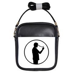 Mobile Phone Addiction Concept Drawing Girls Sling Bag by dflcprintsclothing