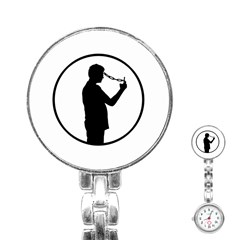 Mobile Phone Addiction Concept Drawing Stainless Steel Nurses Watch by dflcprintsclothing