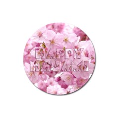 Cherry Blossom Photography Happy Hanami Sakura Matsuri Magnet 3  (round)