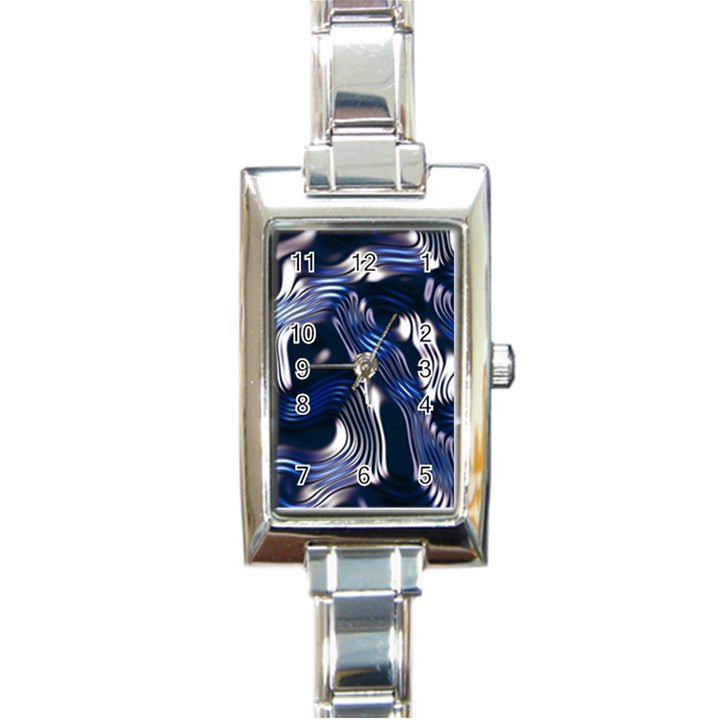 Structure Blue Background Rectangle Italian Charm Watch