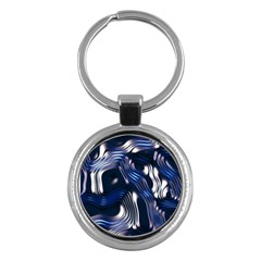 Structure Blue Background Key Chain (round)