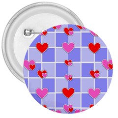 Love Hearts Valentine Decorative 3  Buttons