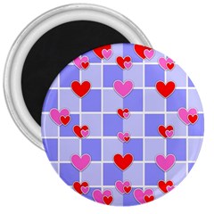 Love Hearts Valentine Decorative 3  Magnets