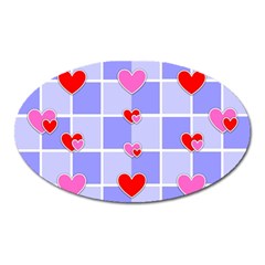 Love Hearts Valentine Decorative Oval Magnet