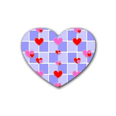 Love Hearts Valentine Decorative Rubber Coaster (heart) 