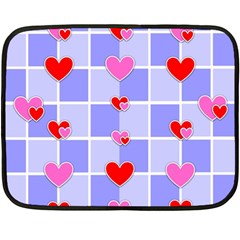 Love Hearts Valentine Decorative Double Sided Fleece Blanket (mini) 