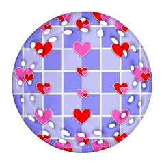 Love Hearts Valentine Decorative Ornament (round Filigree)