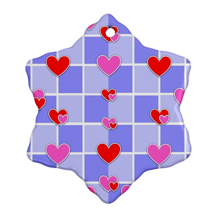 Love Hearts Valentine Decorative Ornament (Snowflake)