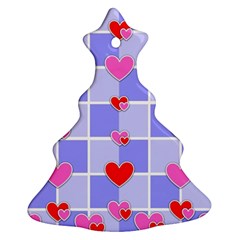 Love Hearts Valentine Decorative Christmas Tree Ornament (two Sides)