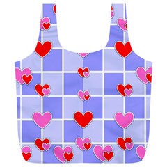 Love Hearts Valentine Decorative Full Print Recycle Bag (xl)