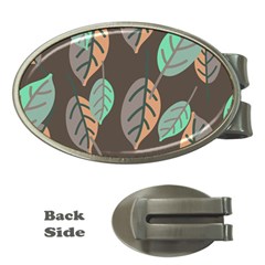Leaf Brown Money Clips (oval)  by Dutashop