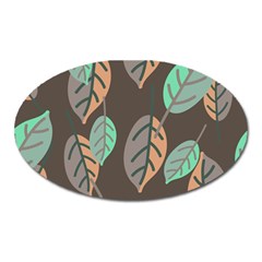 Leaf Brown Oval Magnet by Dutashop