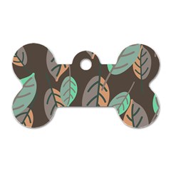 Leaf Brown Dog Tag Bone (one Side) by Dutashop