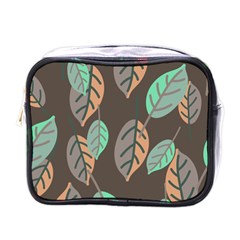 Leaf Brown Mini Toiletries Bag (one Side)