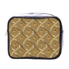 Gold Background Modern Mini Toiletries Bag (one Side)