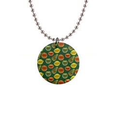 Background Fruits Several 1  Button Necklace