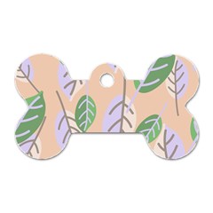 Leaf Pink Dog Tag Bone (two Sides) by Dutashop