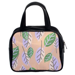 Leaf Pink Classic Handbag (two Sides) by Dutashop