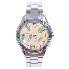 Leaf Pink Stainless Steel Analogue Watch