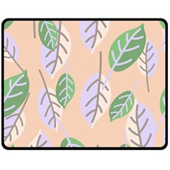 Leaf Pink Double Sided Fleece Blanket (medium) 