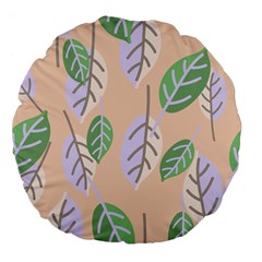 Leaf Pink Large 18  Premium Flano Round Cushions