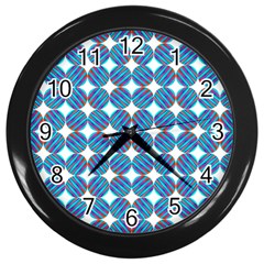 Geometric Dots Pattern Wall Clock (black)