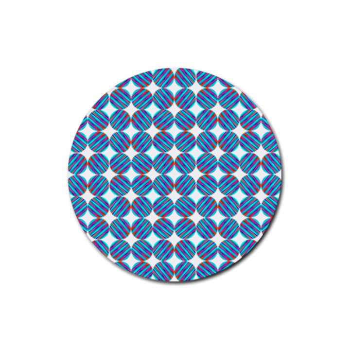 Geometric Dots Pattern Rubber Coaster (Round) 