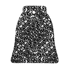 Interlace Black And White Pattern Bell Ornament (two Sides) by dflcprintsclothing