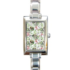 Green Flora Rectangle Italian Charm Watch by goljakoff