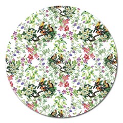 Green Flora Magnet 5  (round) by goljakoff