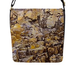 Rocky Texture Grunge Print Design Flap Closure Messenger Bag (l) by dflcprintsclothing