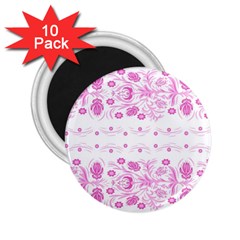 Pink Flowers 2 25  Magnets (10 Pack)  by Eskimos