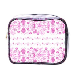 Pink Flowers Mini Toiletries Bag (one Side) by Eskimos