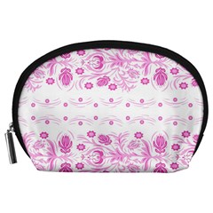 Pink Flowers Accessory Pouch (large) by Eskimos