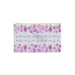 Pink Flowers Cosmetic Bag (xs) by Eskimos