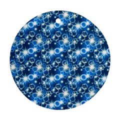 Star Hexagon Deep Blue Light Ornament (round)