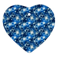 Star Hexagon Deep Blue Light Ornament (heart)