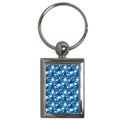 Star Hexagon Deep Blue Light Key Chain (rectangle)