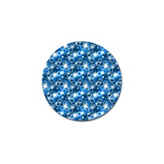 Star Hexagon Deep Blue Light Golf Ball Marker (10 Pack)