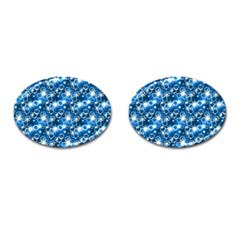 Star Hexagon Deep Blue Light Cufflinks (oval)