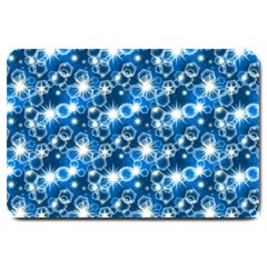 Star Hexagon Deep Blue Light Large Doormat 