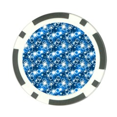 Star Hexagon Deep Blue Light Poker Chip Card Guard by Dutashop