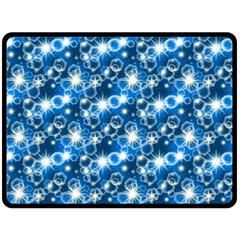 Star Hexagon Deep Blue Light Fleece Blanket (large) 