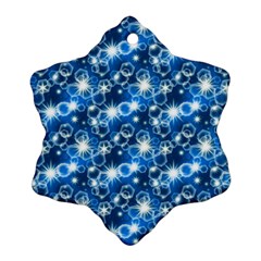 Star Hexagon Deep Blue Light Snowflake Ornament (two Sides)