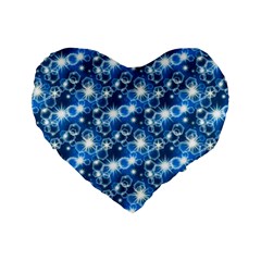 Star Hexagon Deep Blue Light Standard 16  Premium Heart Shape Cushions